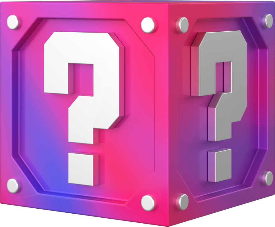Mystery box. Lucky box. 3D element.