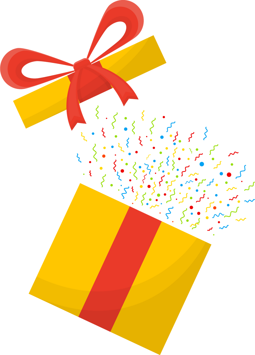 Enter to win prizes. Prize box opening and exploding with fi